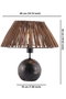 Opviq Balloon Bamboo Lámpara de Mesa Negro, Blanco y Dorado